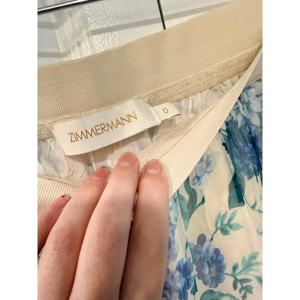 Zimmermann 0 /UK 8/US 4 Moncur Floral Silk chiffon Midi Skirt $995 Ruffle NWT - Picture 7 of 13